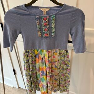 Size 8 Matilda Jane Blue and Multicolor Kids Dress